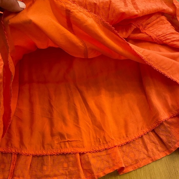 Anthropologie Orange Sleeveless Mini Dress New without tag size XS cotton pocket - Picture 7 of 12